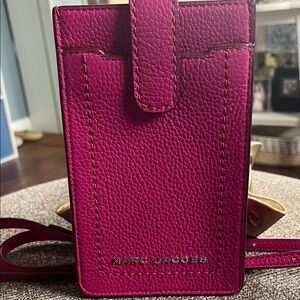 Marc Jacobs Fuchsia Leather Phone Case